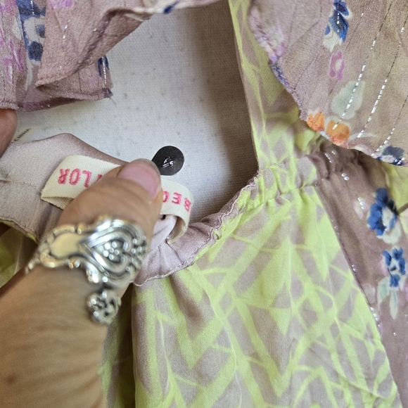 Rebecca Taylor Size 4 Silk 2012 Spring Sleeveless Summer Midi Flowy Tiered Dress - Picture 8 of 10